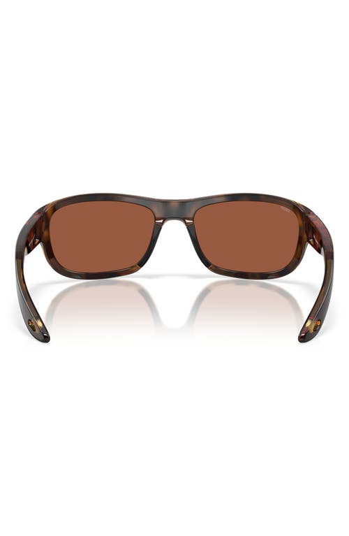 Costa Del Mar Clipperton 58mm Polarized Rectangular Sunglasses In Tortoise/copper 580p