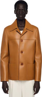 SANDRO Buttoned lambskin jacket