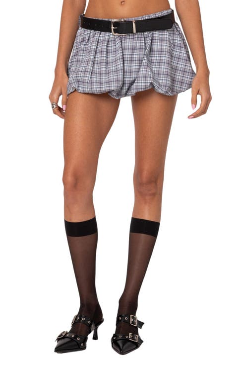 Plaid Bubble Microskort