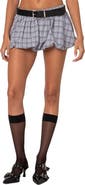 EDIKTED Plaid Bubble Microskort