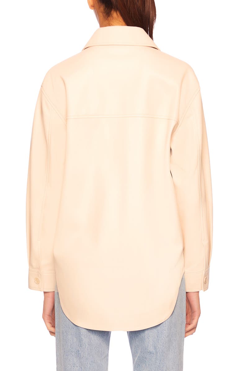 Susana Monaco Faux Leather Shacket, Alternate, color, Blanched Almond