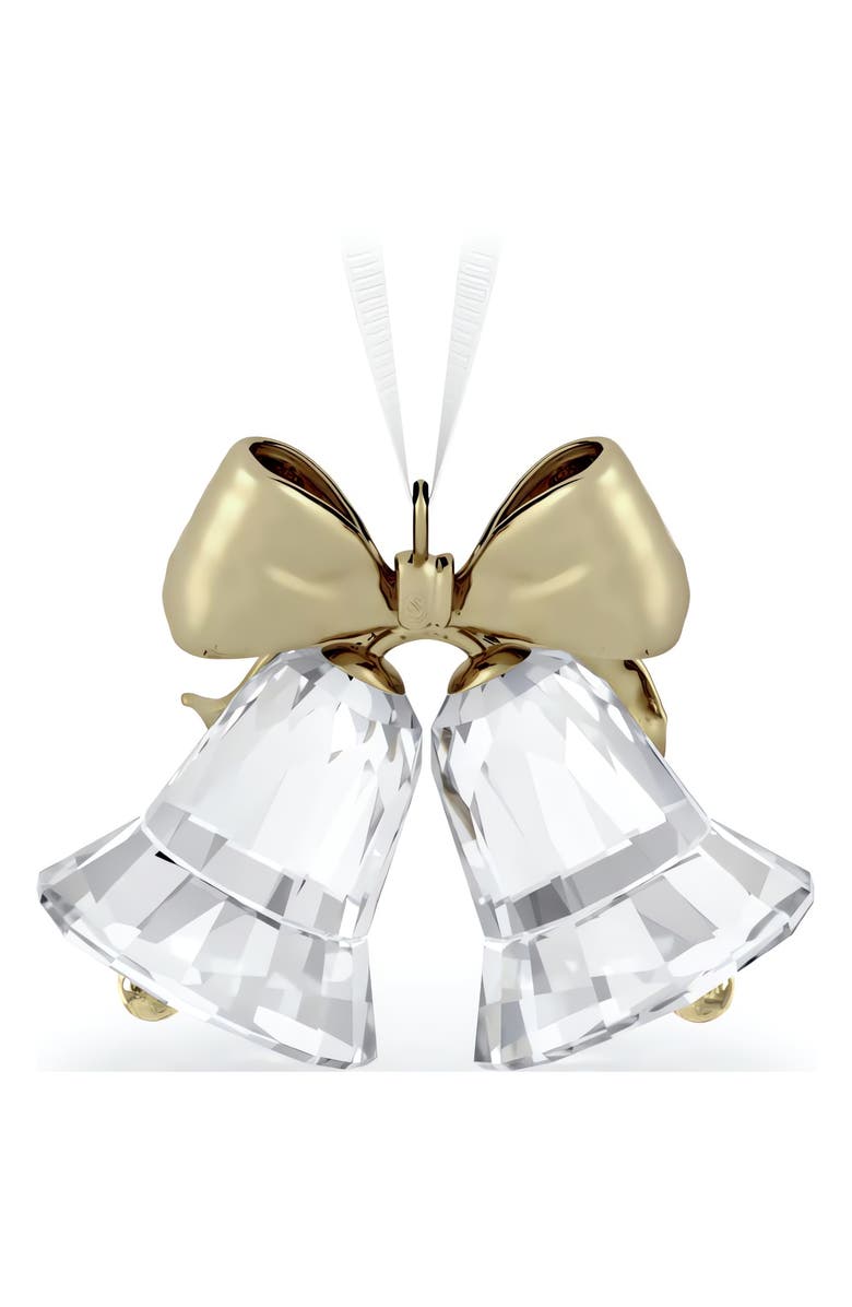 Swarovski Holiday Magic Bells Crystal Ornament, Alternate, color, Clear / Gold