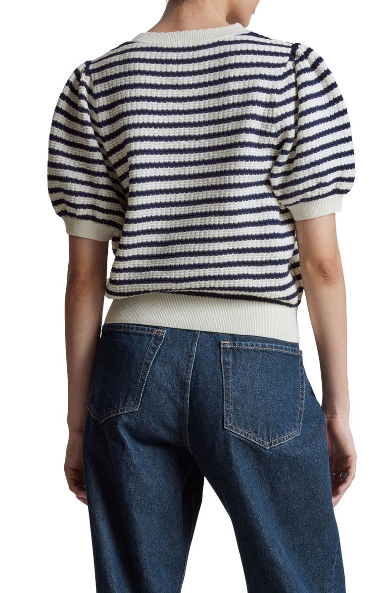 & Other Stories Stripe Puff Sleeve Sweater, Alternate, color,