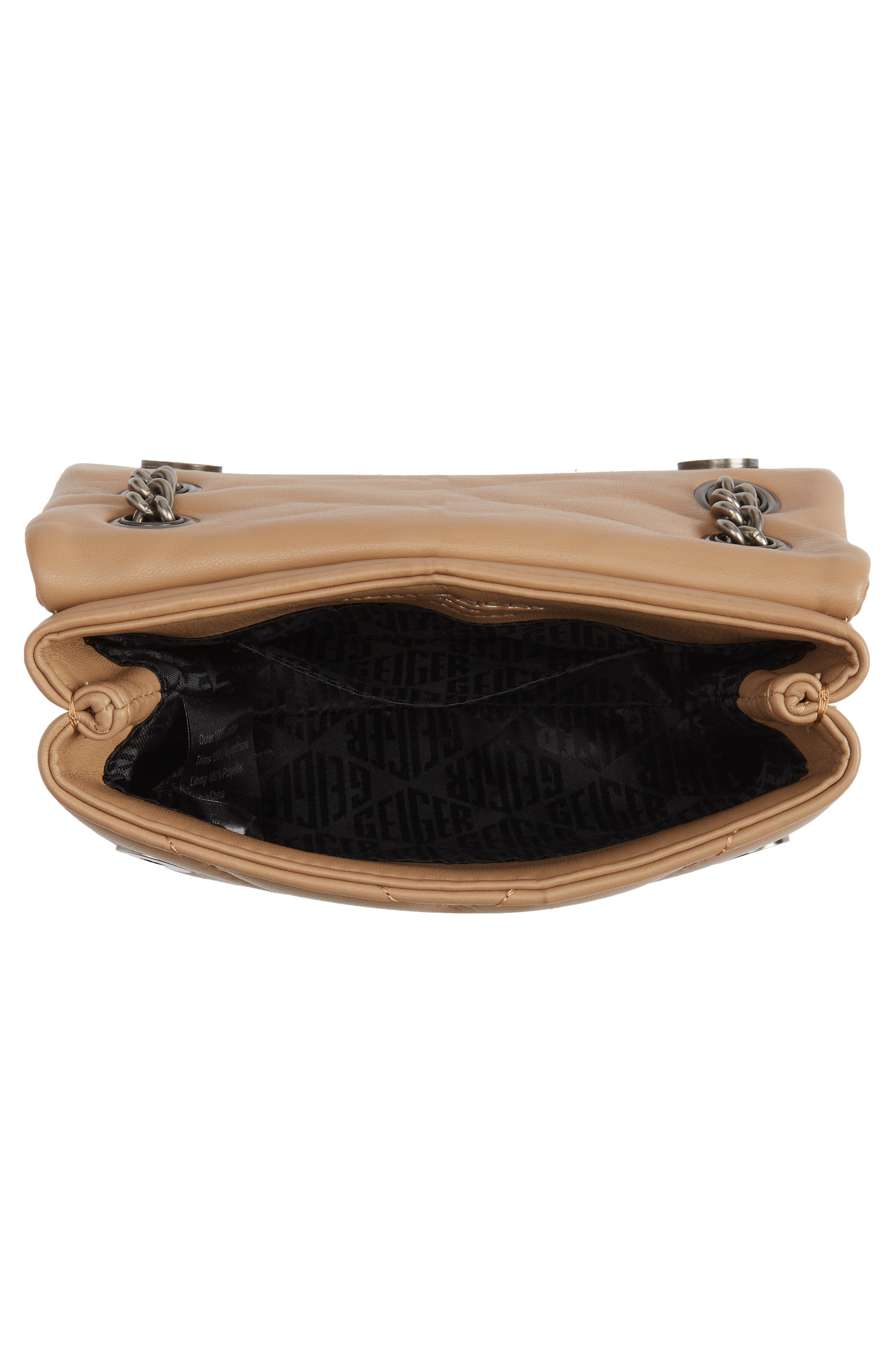 Kurt Geiger London Mini Kensington Quilted Leather Crossbody Bag, Alternate, color, Camel