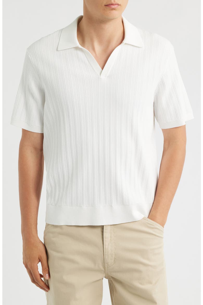 Siena Textured Cotton Blend Polo, Main, color, ECRU