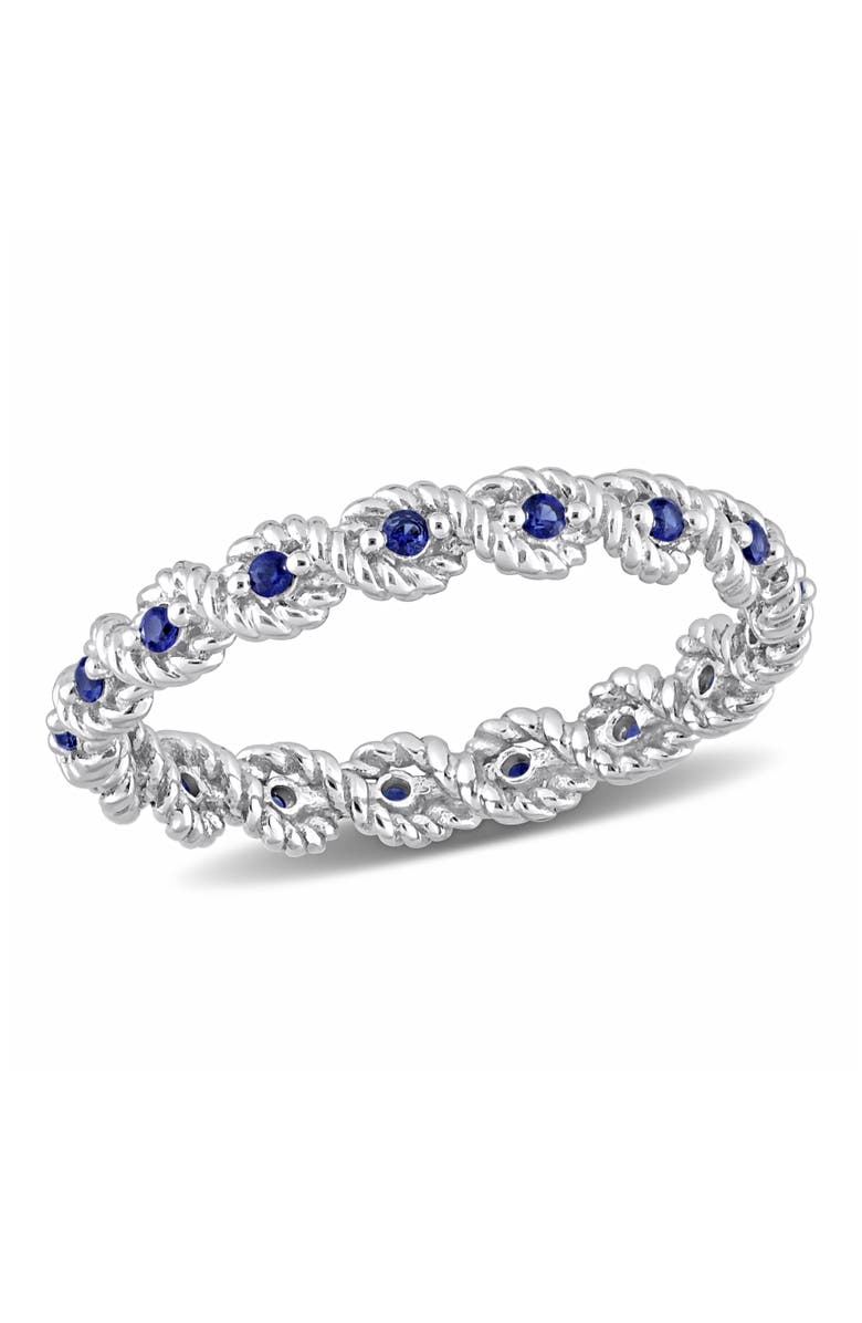 Julianna B. Created Gemstone Infinity Eternity Ring 10k, Main, color, Created Sapphire/White Gold