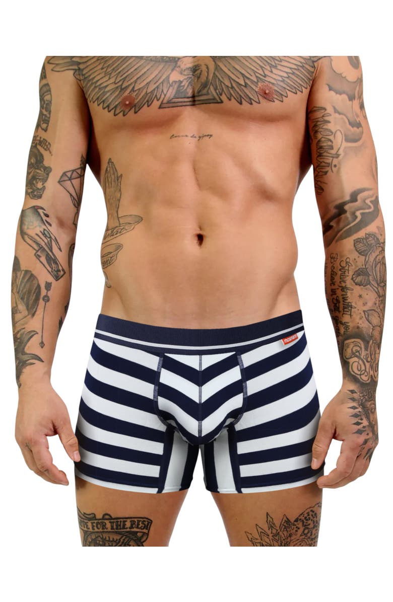 Mosmann Australia Men's Ultra-Soft Boxers, Main, color, Navy Stripe