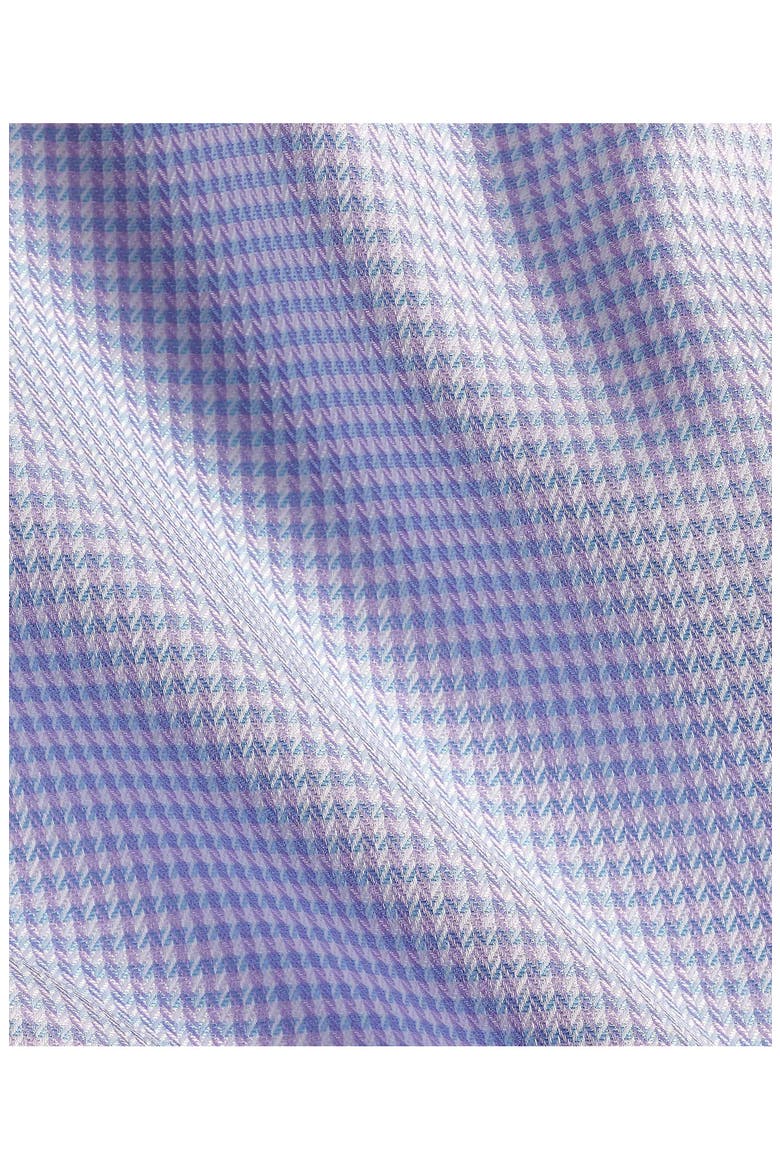 Trim Fit Herringbone Check Cotton & Silk Dress Shirt, Alternate, color, SKY/ LILAC