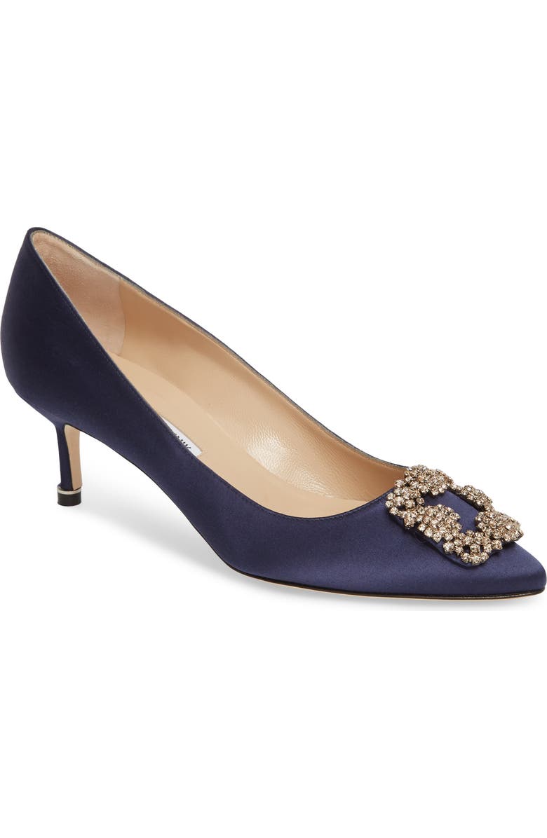 Manolo Blahnik Hangisi Crystal Embellished Pointed Toe Pump, Main, color,