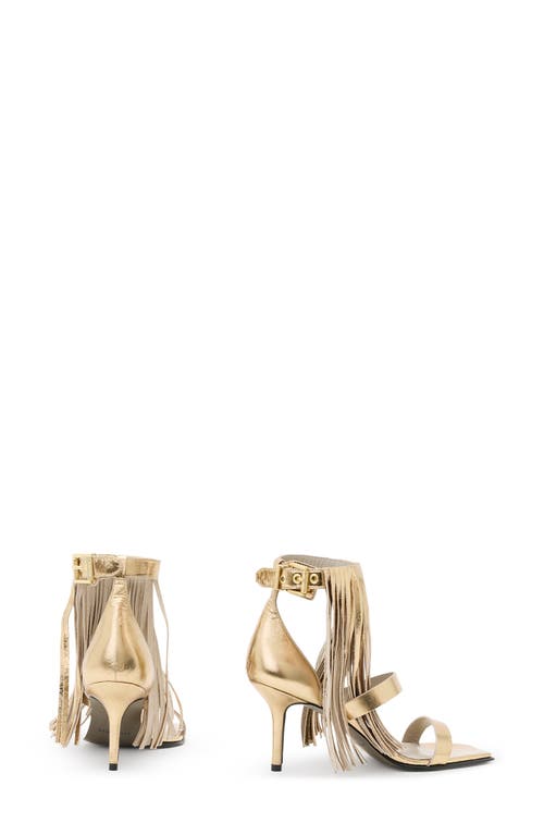 Allsaints Paola Metalic Leather Sandals In Gold