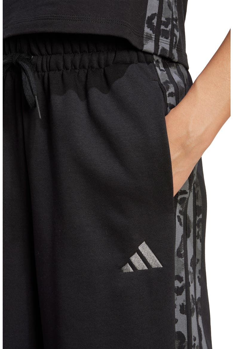 3-Stripes Open Hem Pants, Alternate, color, BLACK/ MULTICOLOR