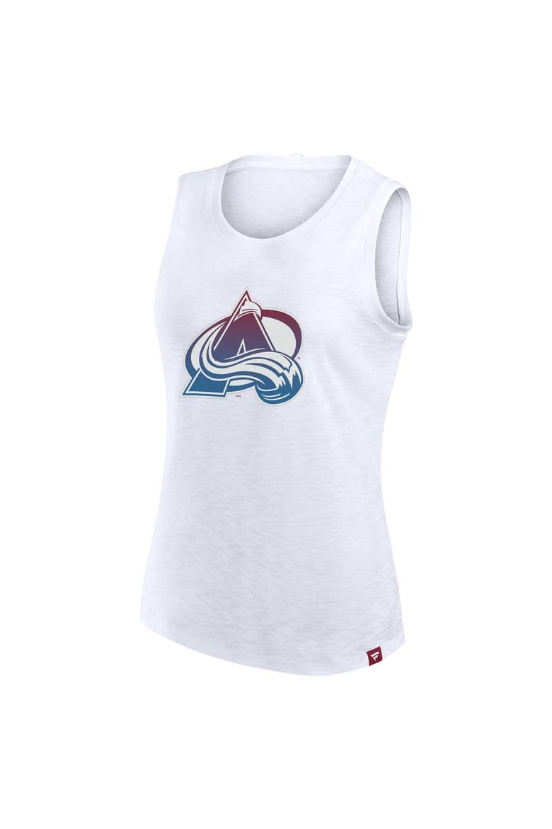 Women's Fanatics White Colorado Avalanche Slub Tank Top, Alternate, color, White