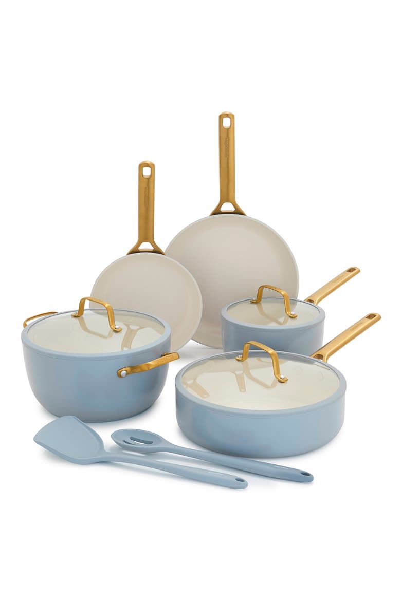 Reserve Pro 10-Piece Ceramic Nonstick Cookware Set, Main, color, SELVEDGE BLUE