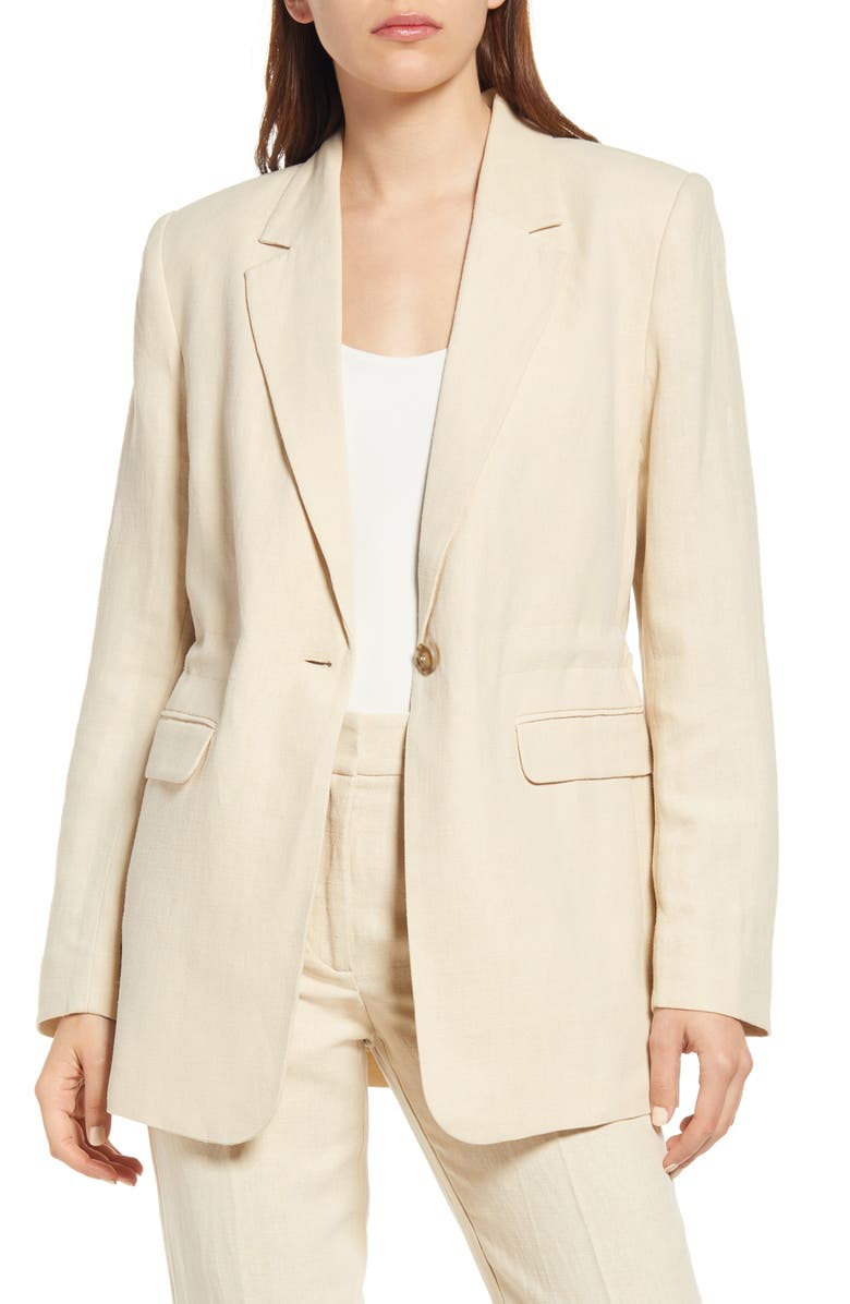 & Other Stories Silk & Linen Blazer, Main, color, 