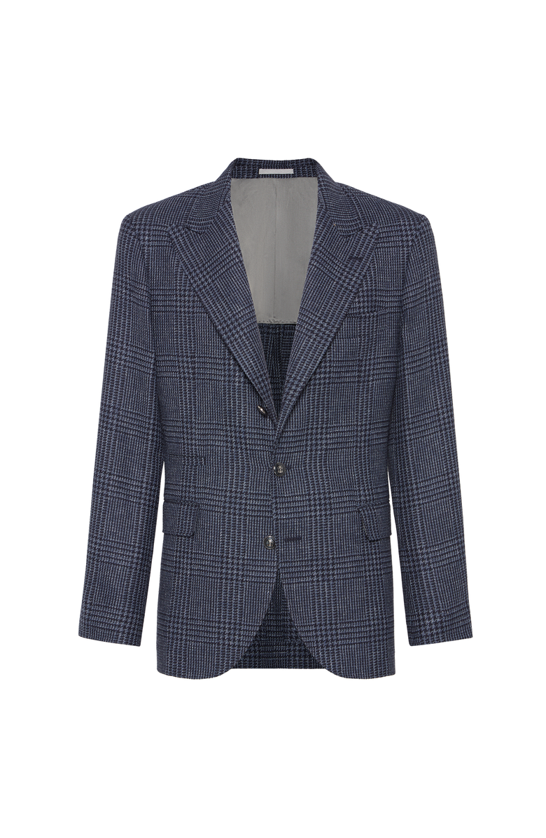 Brunello Cucinelli Prince of Wales deconstructed blazer, Main, color, Denim