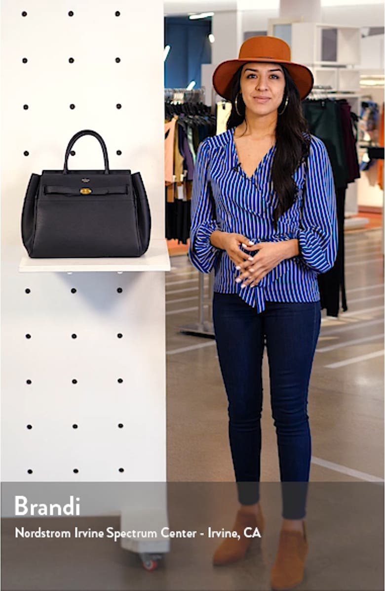 Belted Bayswater Grained Leather Satchel, sales video thumbnail