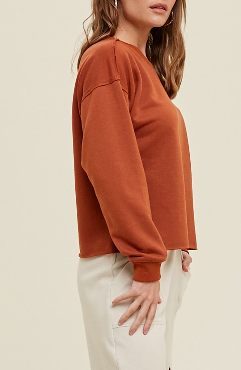 WISHLIST French Terry Knit Top, Alternate, color, Brick