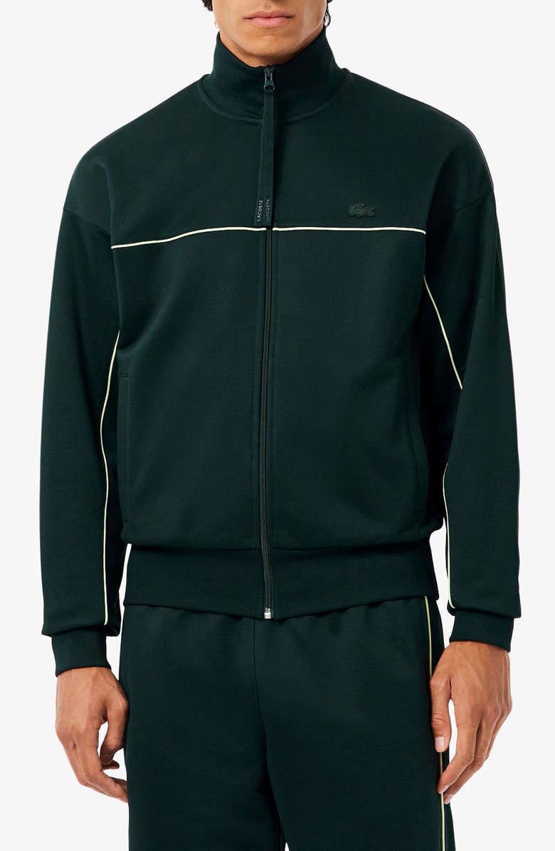 Lacoste Loose Fit Quarter Zip Pullover, Main, color, Forest Green