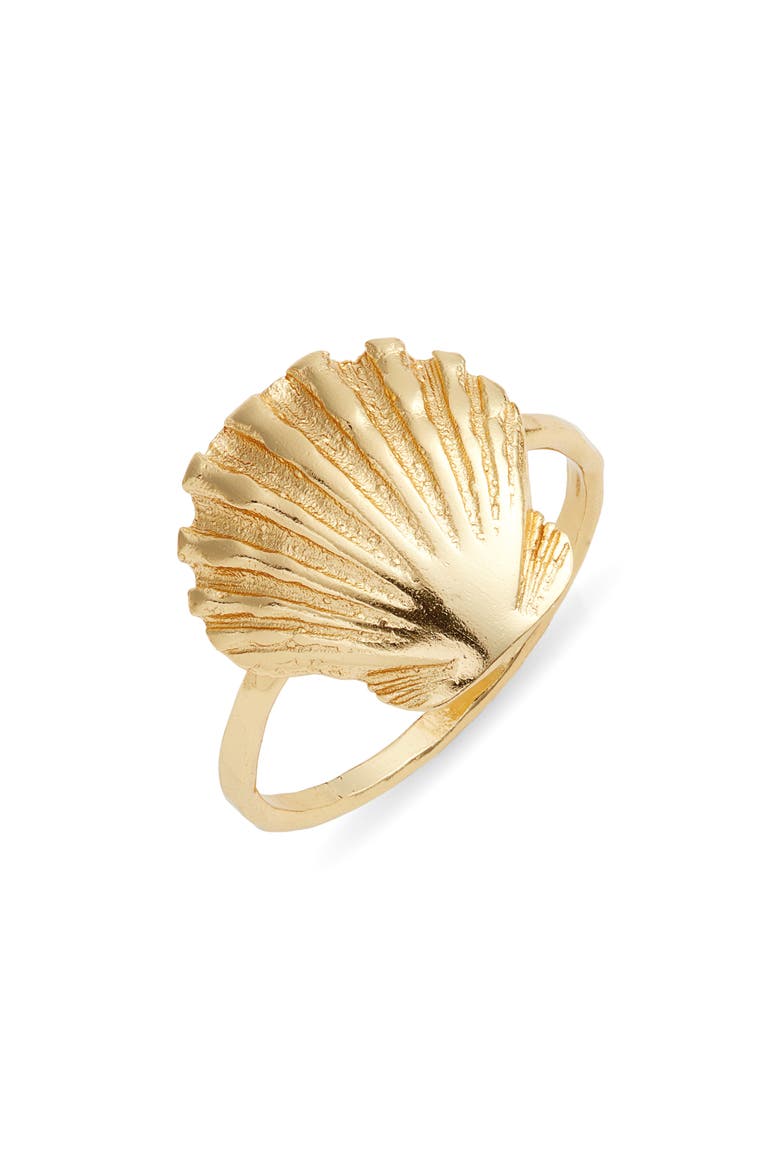 Golden Sunrise Shell Ring, Main, color, GOLD