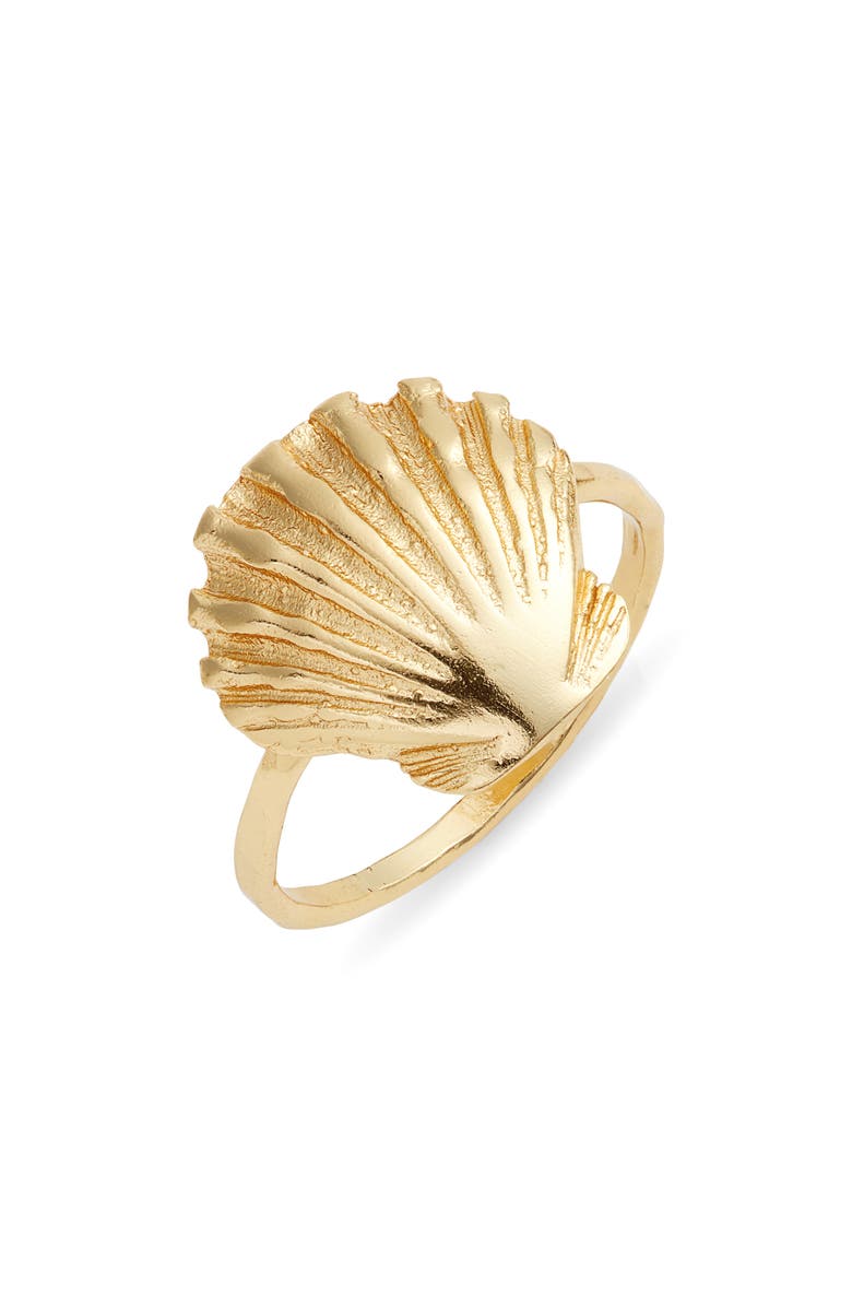 Kiara by Ki-ele Golden Sunrise Shell Ring, Main, color, Gold