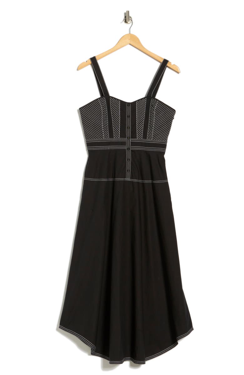 AREA STARS Devi Topstitch Midi Dress, Alternate, color, Black White