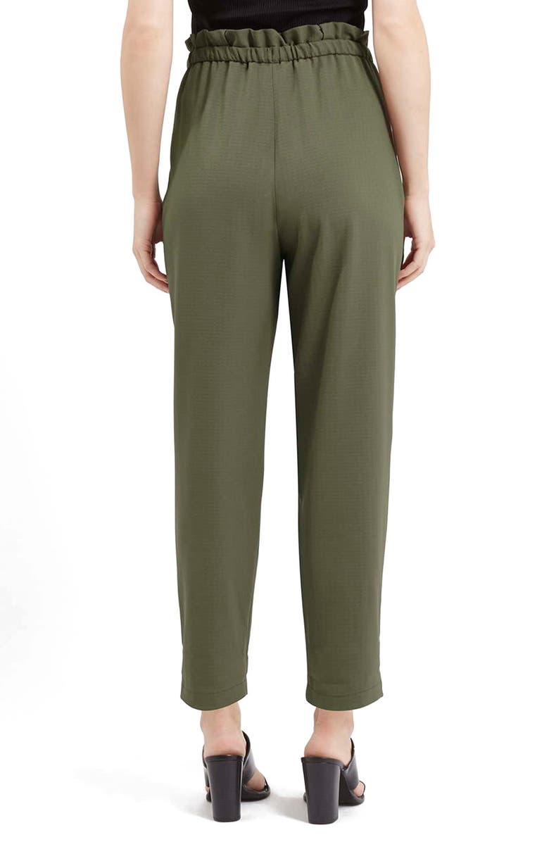 Topshop Drawstring Crop Trousers, Alternate, color, 