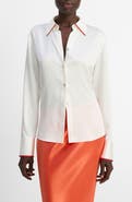 Vince Tipped Silk Button-Up Shirt