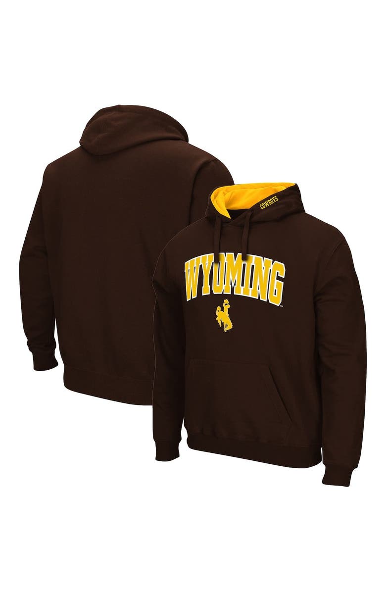 COLOSSEUM Men's Colosseum Brown Wyoming Cowboys Arch and Logo Pullover Hoodie, Main, color, Brown