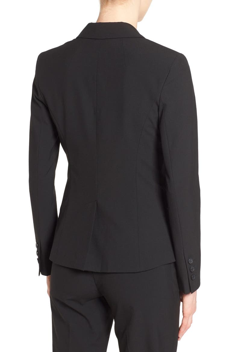 One-Button Stretch Suit Jacket, Alternate, color, BLACK