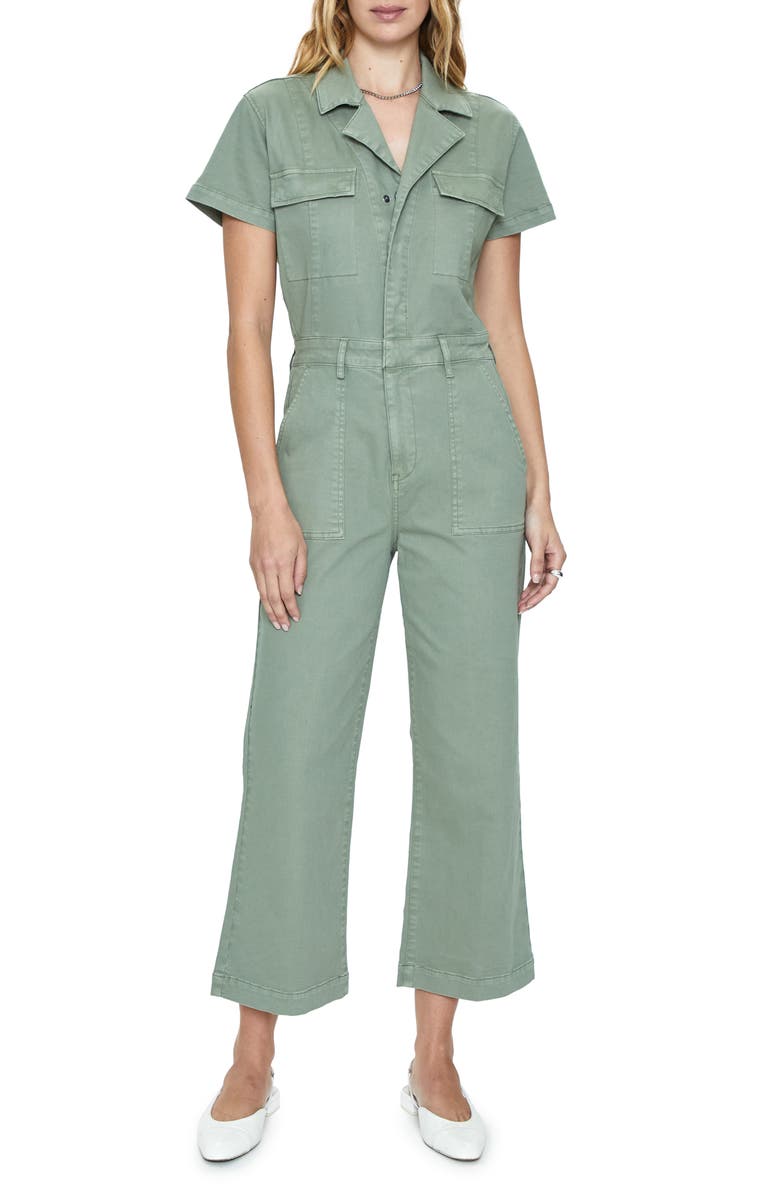 Pistola Makenna Stretch Cotton Utility Jumpsuit, Main, color, Calvary Olive