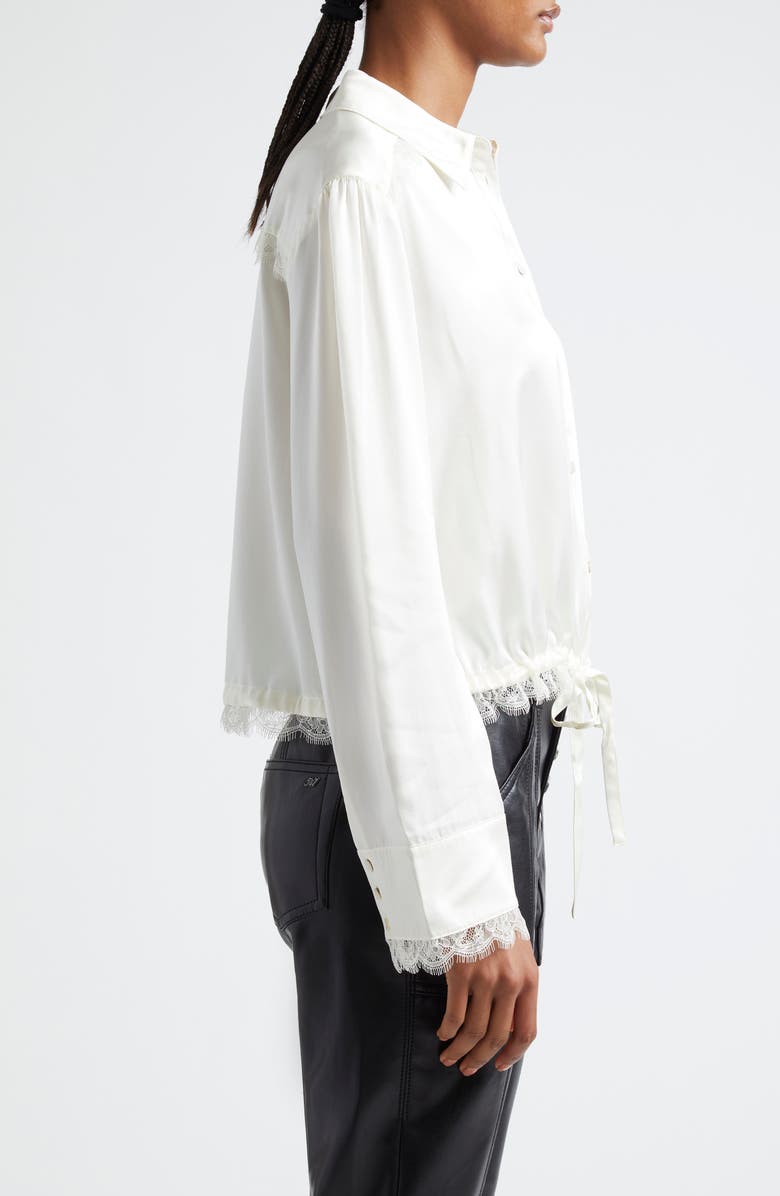 Cinq à Sept Mabyn Drawstring Waist Silk Button-Up Shirt, Alternate, color,