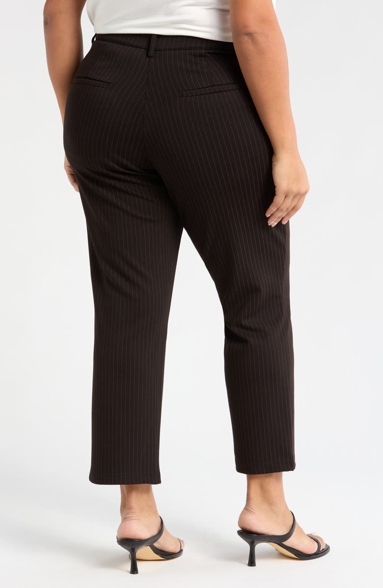 Universal Standard High Waist Stretch Ponte Cigarette Pants, Alternate, color, Slate Pinstripe