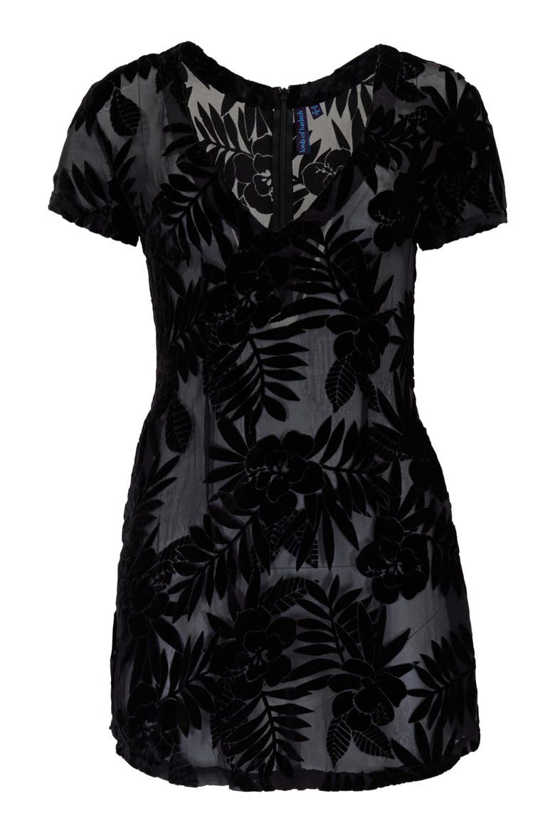 Country Floral Womens V-neck Mini Dress, Alternate, color, COUNTRY FLORAL BLACK