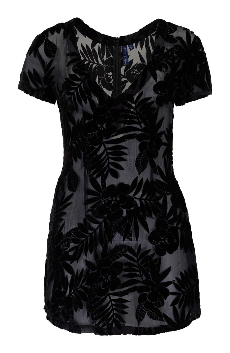 Lords of Harlech Country Floral Womens V-neck Mini Dress, Alternate, color, Country Floral Black