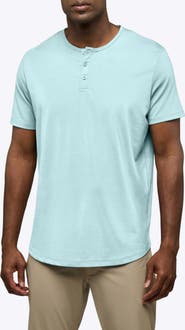 Cuts AO Curved Hem Short Sleeve Henley