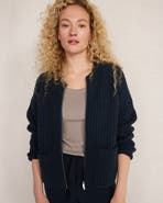 Haven Well Within Cashmere Zip Front Bomber Jacket