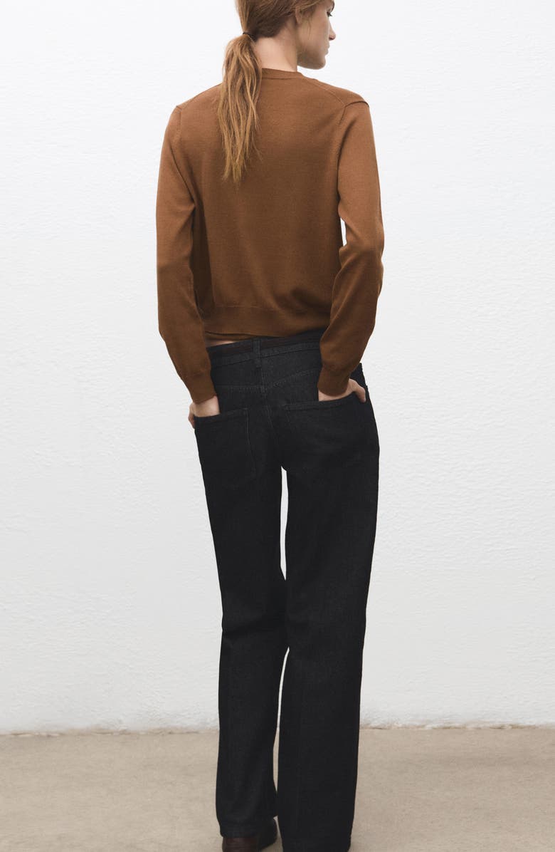 MANGO Wool & Cotton Cardigan, Alternate, color, Tobacco Brown