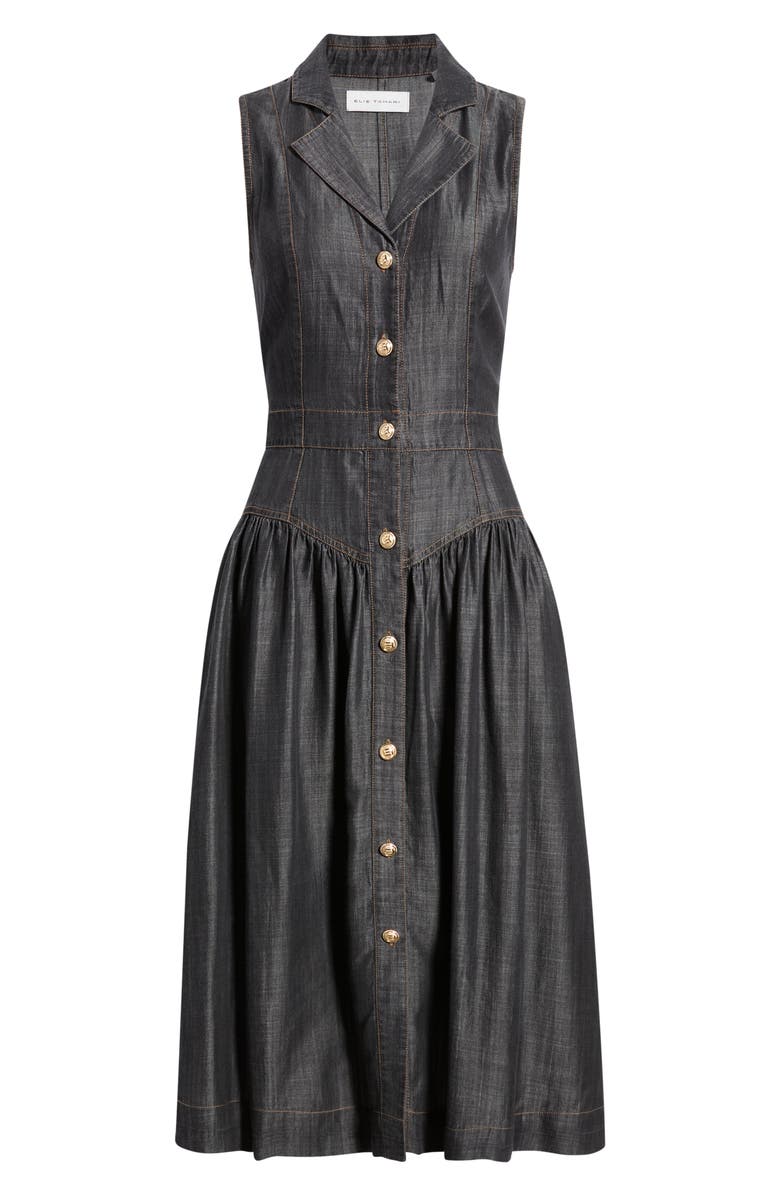 Elie Tahari The Madison Denim Midi Dress, Main, color, Dark Denim