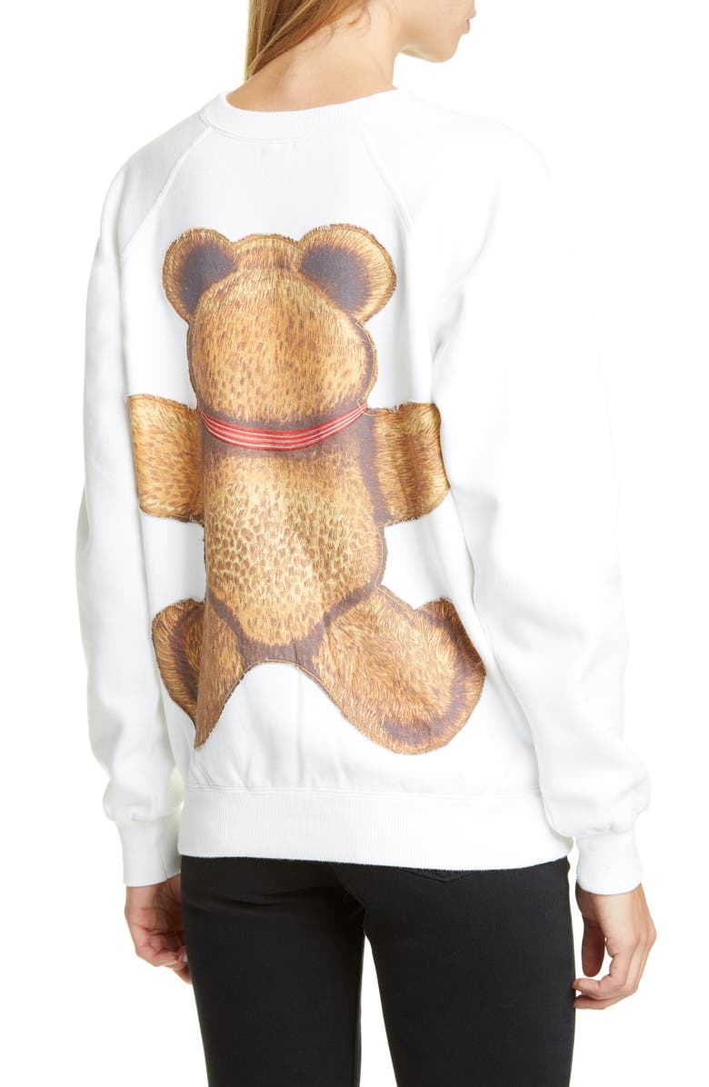 R13 Punk Teddy Bear Distressed Sweatshirt, Alternate, color,