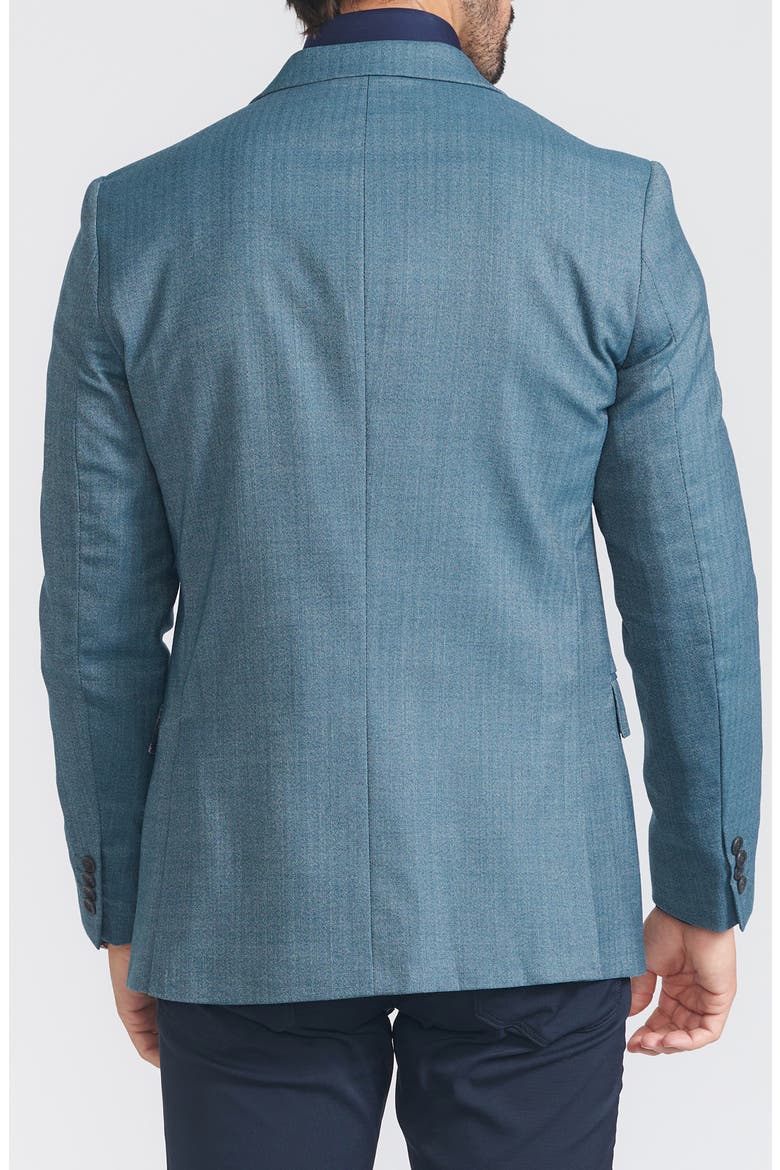 Herringbone Print Wool Blend Sport Coat, Alternate, color, BLUE
