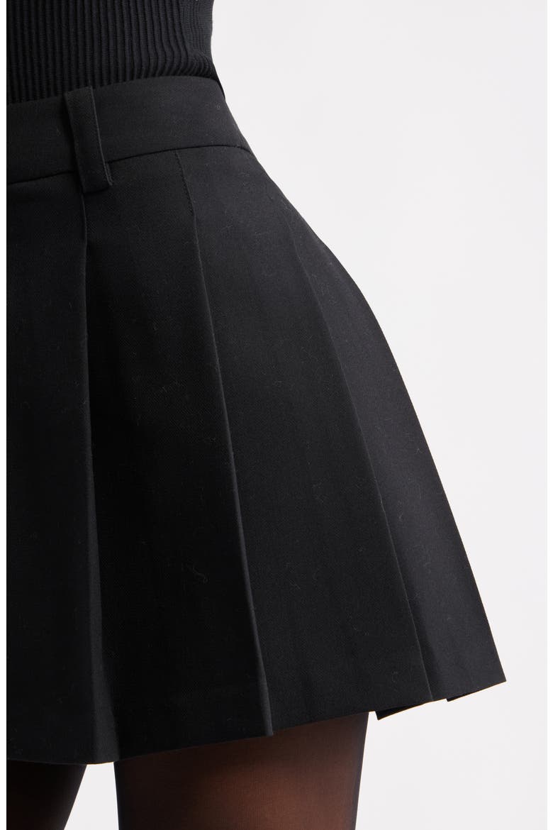 The Icon Pleated Miniskirt, Alternate, color, BLACK