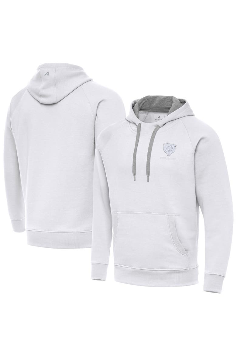 Men's Antigua White Chicago Bears Victory Pullover Hoodie, Main, color, White
