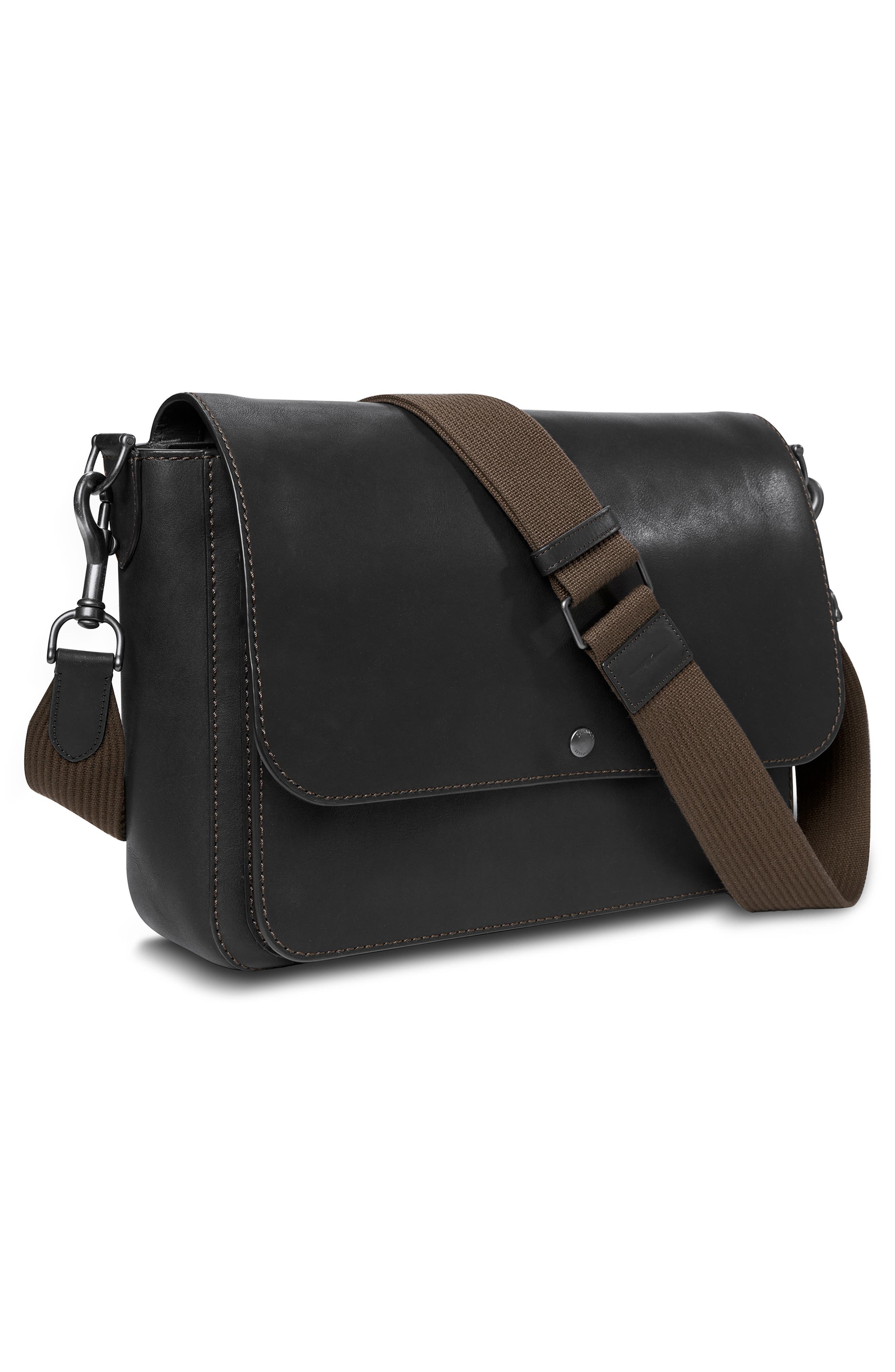 Shinola Canfield Relaxed Leather Messenger Bag, Alternate, color, 