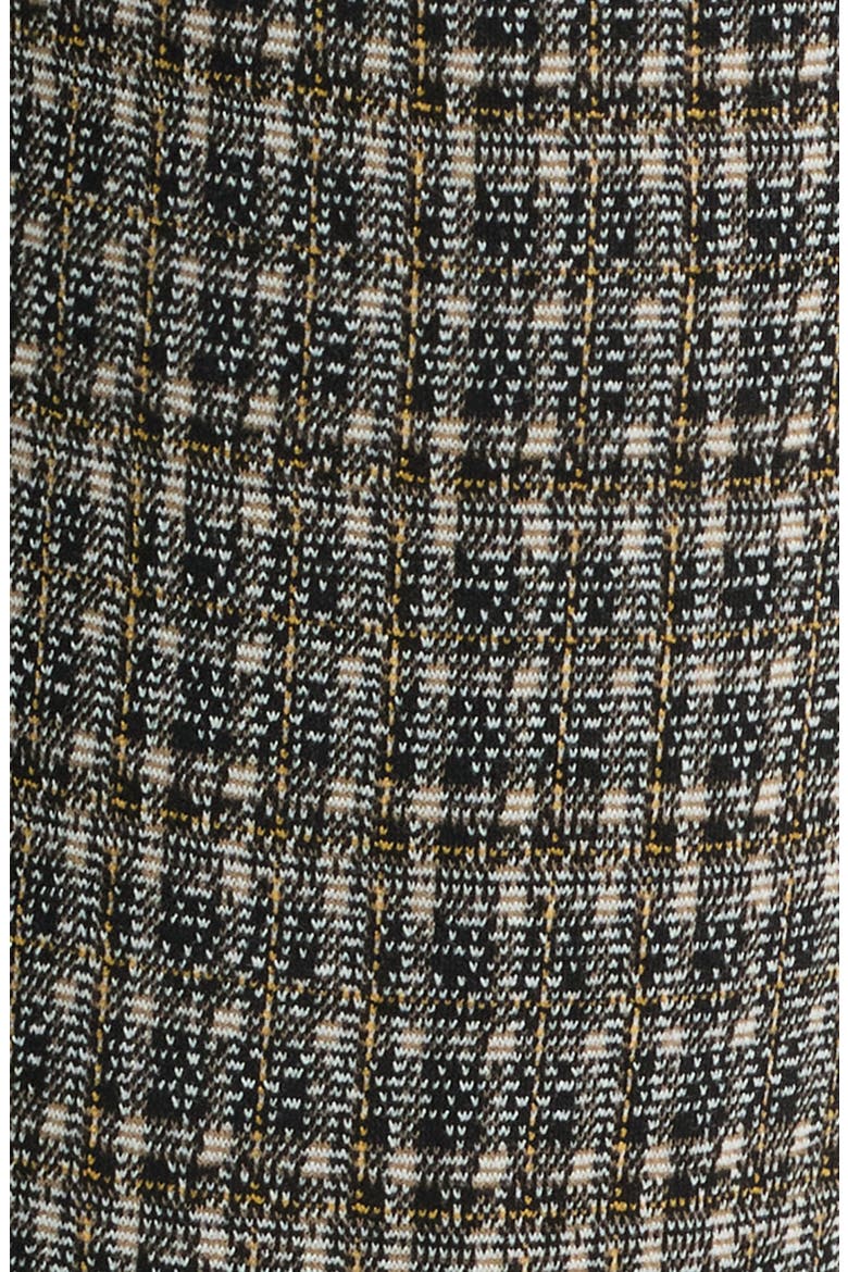 Faux Leather Trim Tweed Pants, Alternate, color, BLK TAN MN CHCK