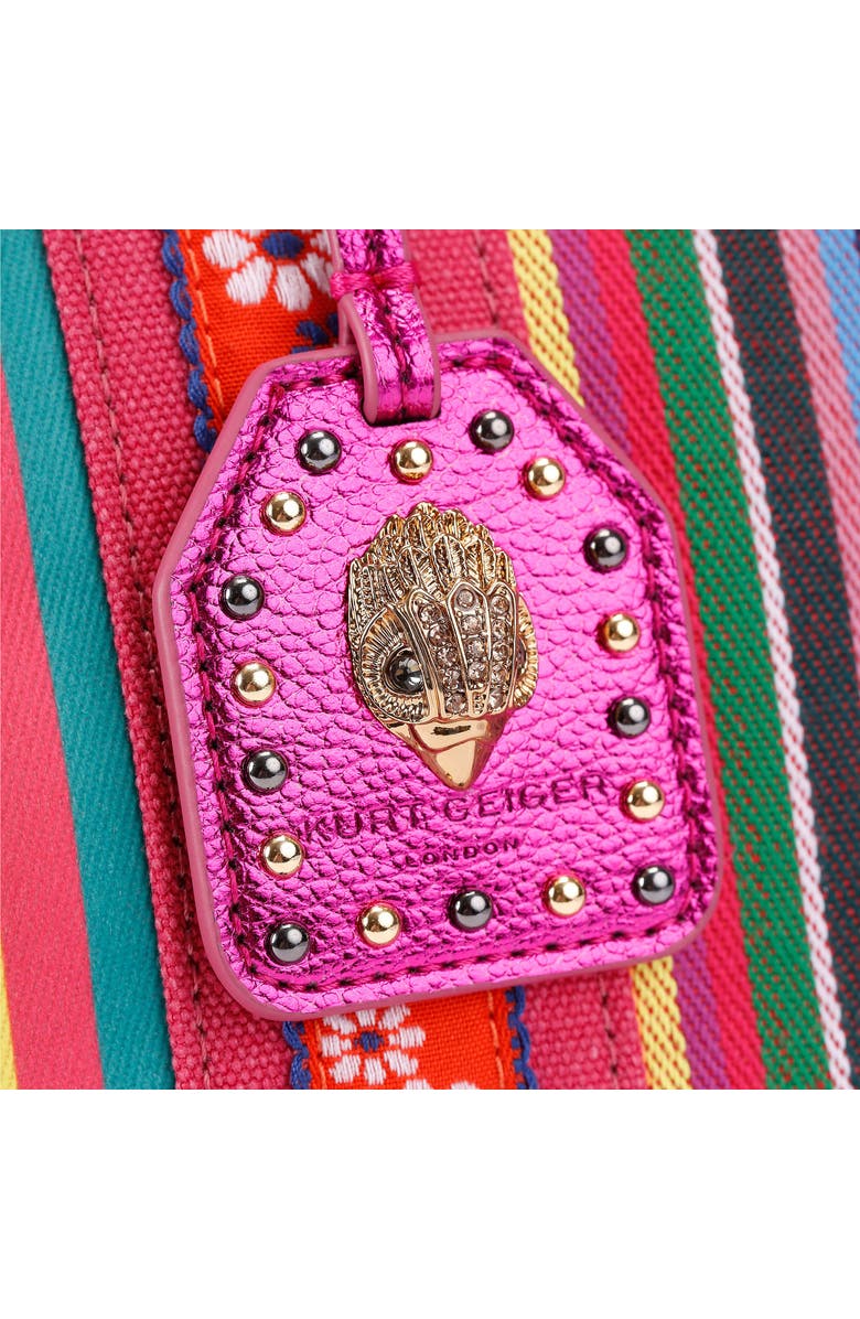 Kurt Geiger London Southbank Large Canvas Shopper Bag, Alternate, color, Fushia Cmb