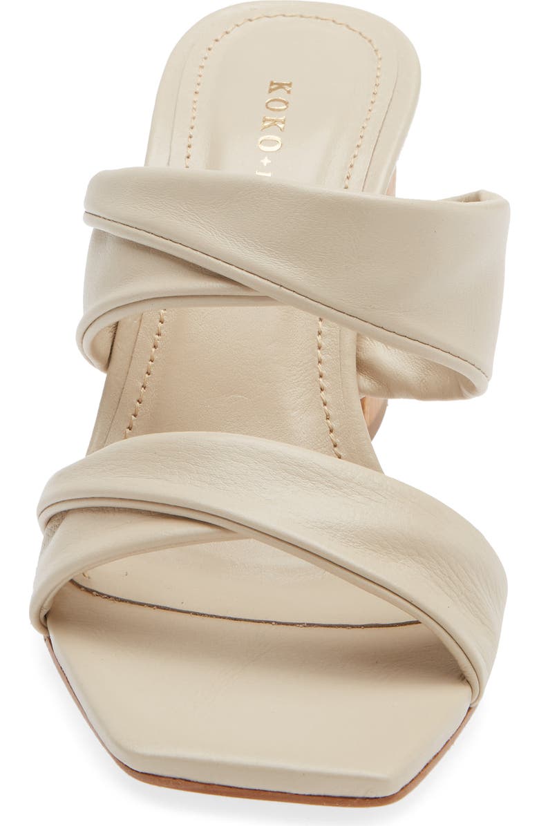 KOKO + PALENKI Alia Ruched Slide Sandal, Alternate, color, Tan Leather