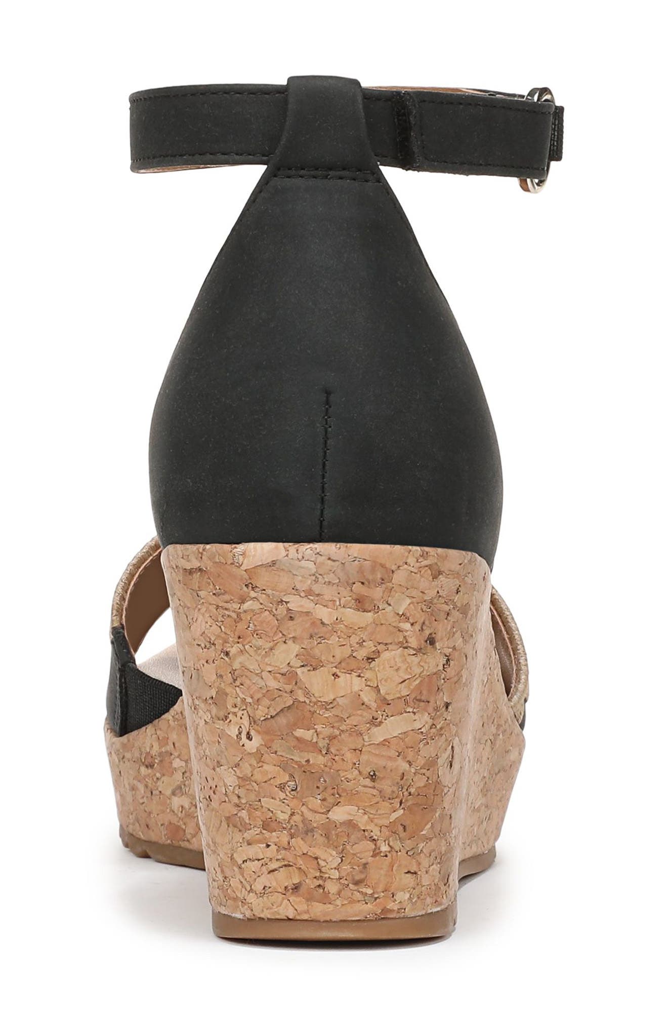 Naturalizer Olly Platform Wedge Sandal, Alternate, color, Black Faux Leather