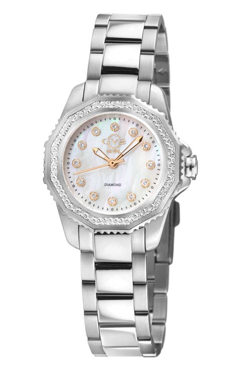 Cortina Mother-of-Pearl Diamond Bracelet Watch, 30mm