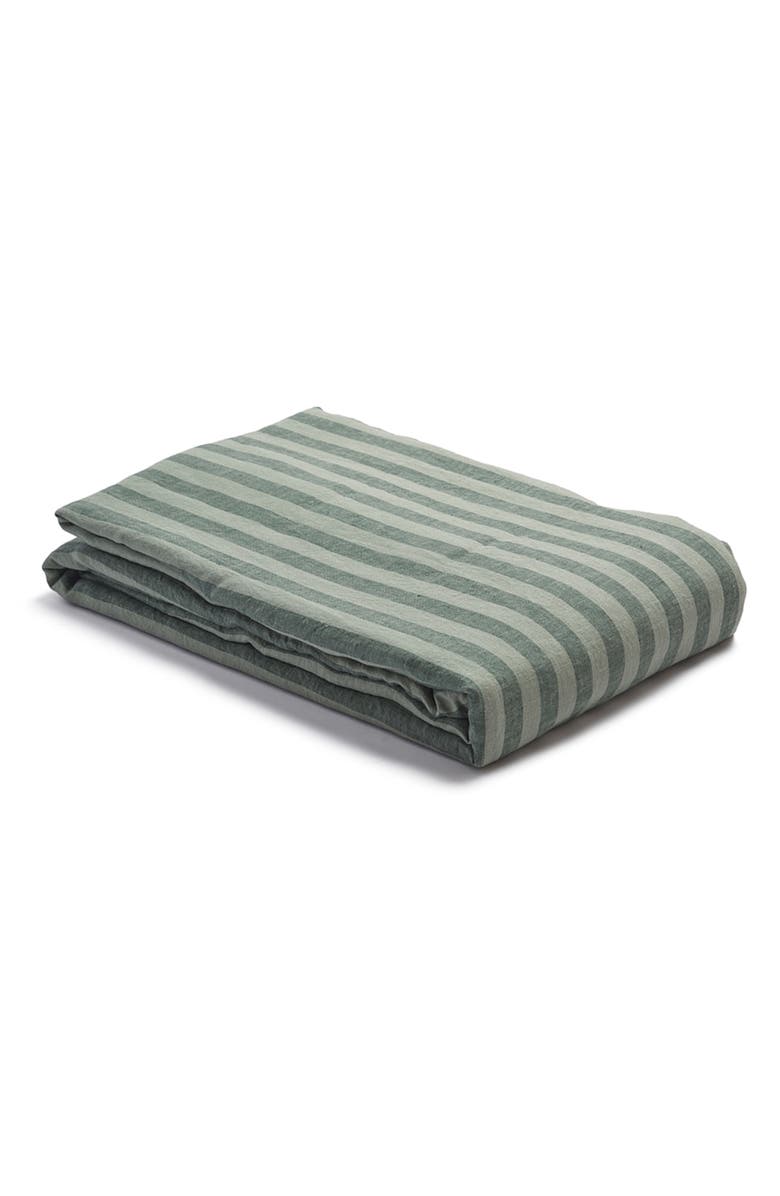 PIGLET IN BED Pembroke Stripe Linen Duvet Cover, Main, color, 