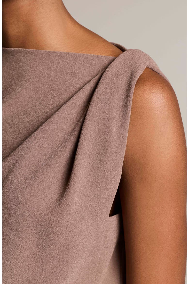 Draped Shoulder Sleeveless Blouse, Alternate, color, TAUPE HAZE